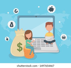 Payment online icon set design