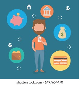 Payment online icon set design