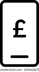 Payment Online, Phone Currency Icon, Mobile Pay Vector EPS, Mobile Banking, GBP Symbol, Pound