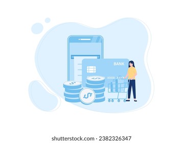 Payment online shopping trending concept flat illustration