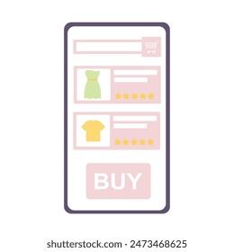 Payment for an online store, purchase in a store from a smartphone. Shopping online and paying in store.Vector illustration.