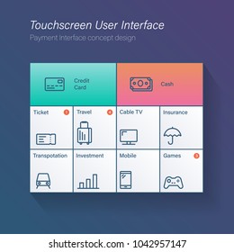 Payment online user interface modern screen for kiosk or application vector illustration flat design