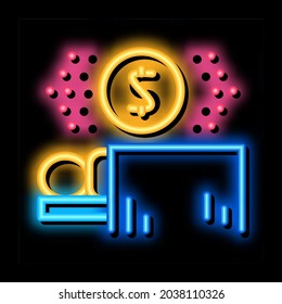 payment operation neon light sign vector. Glowing bright icon payment operation sign. transparent symbol illustration