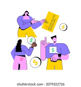 Payment options abstract concept vector illustration. Ecommerce website, shopping cart, credit card payment, bank transfer, digital wallet, order processing, online banking abstract metaphor.