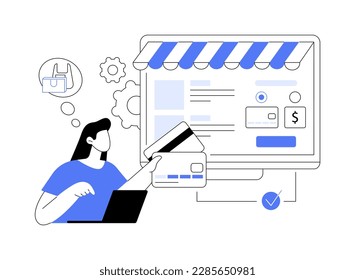 Payment options abstract concept vector illustration. Ecommerce website, shopping cart, credit card payment, bank transfer, digital wallet, order processing, online banking abstract metaphor.