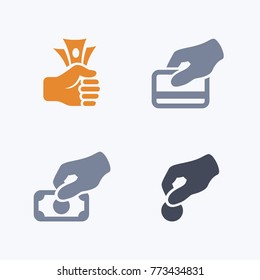 Payment Options - Carbon Icons. A set of 4 professional, pixel-aligned icons. 