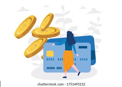 Payment options, cash or card. Vector illustration for web banner, infographics, mobile
