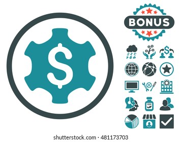 Payment Options icon with bonus. Vector illustration style is flat iconic bicolor symbols, soft blue colors, white background.