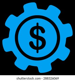 Payment options icon from Business Bicolor Set. Vector style: flat symbols, blue color, rounded angles, black background.