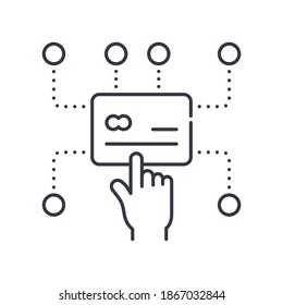 Payment options icon, linear isolated illustration, thin line vector, web design sign, outline concept symbol with editable stroke on white background.