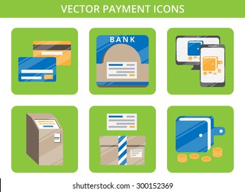 Payment Options Icon Set Vector. Payment Options Business Images. 