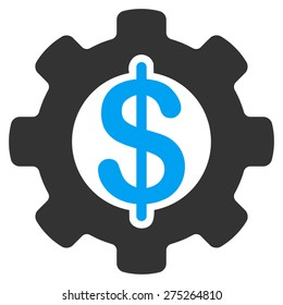 Payment options icon. This isolated flat symbol uses modern corporation light blue and gray colors.