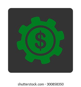 Payment options icon. Vector style is green and gray colors, flat rounded square button on a white background.