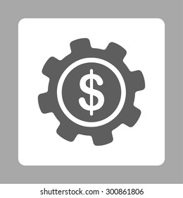 Payment options icon. Vector style is dark gray and white colors, flat rounded square button on a silver background.