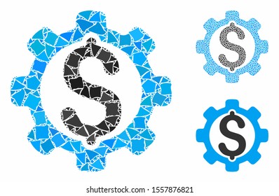 Payment options mosaic of tremulant elements in different sizes and color tones, based on payment options icon. Vector rough elements are combined into mosaic.