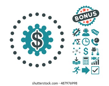 Payment Options pictograph with bonus elements. Vector illustration style is flat iconic bicolor symbols, soft blue colors, white background.