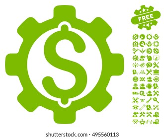 Payment Options pictograph with bonus tools pictogram. Vector illustration style is flat iconic symbols, eco green color, white background.