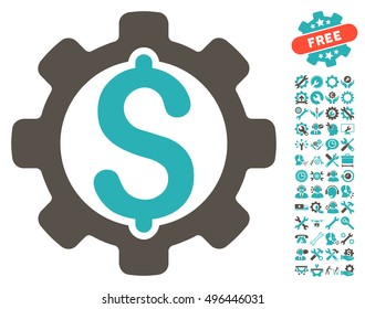 Payment Options pictograph with bonus tools pictograph collection. Vector illustration style is flat iconic bicolor symbols, grey and cyan colors, white background.