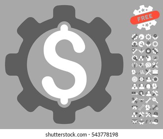 Payment Options pictograph with bonus tools graphic icons. Vector illustration style is flat iconic bicolor symbols, dark gray and white colors, silver background.