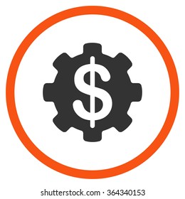 Payment Options vector icon. Style is bicolor flat circled symbol, orange and gray colors, rounded angles, white background.
