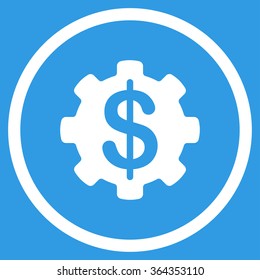 Payment Options vector icon. Style is flat circled symbol, white color, rounded angles, blue background.