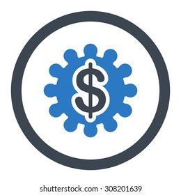 Payment options vector icon. This rounded flat symbol is drawn with smooth blue colors on a white background.