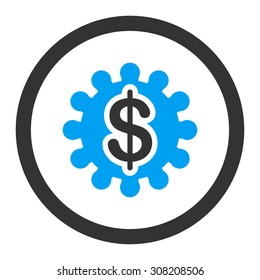 Payment options vector icon. This rounded flat symbol is drawn with blue and gray colors on a white background.