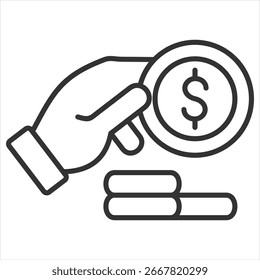 Payment Outline Icon Vector Illustration