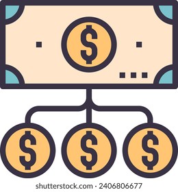 payment outline style icon for ui, ux, web, app, brochure, flyer and presentation design, etc.
