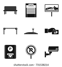 Payment of parking icons set. Simple set of 9 payment of parking vector icons for web isolated on white background