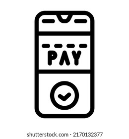 payment phone application line icon vector. payment phone application sign. isolated contour symbol black illustration