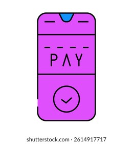 payment phone application line icon vector. payment phone application sign. isolated symbol illustration