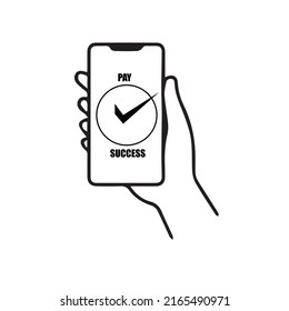 Payment phone hand vector illustration