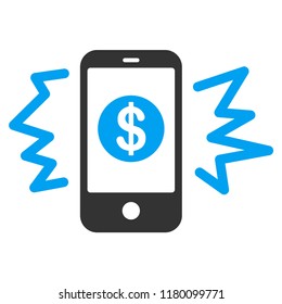Payment phone ring flat vector icon. An isolated icon on a white background.