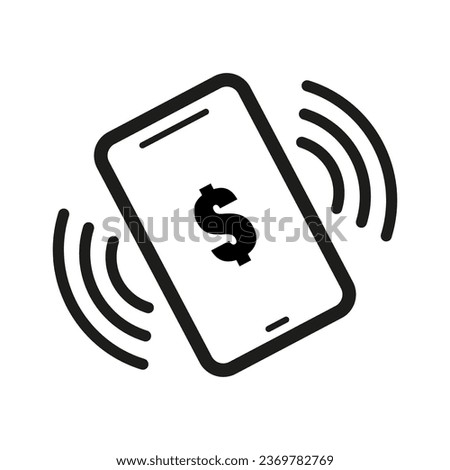 Payment phone ring icon. Payment phone message icon. Vector illustration. EPS 10.
