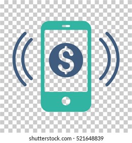 Payment Phone Ring icon. Vector pictograph style is a flat symbol, color, chess transparent background. Designed for software and web interface toolbars and menus.