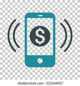 Payment Phone Ring icon. Vector pictograph style is a flat symbol, color, chess transparent background. Designed for software and web interface toolbars and menus.