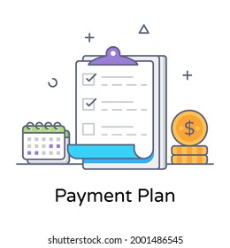 A payment plan flat outline vector