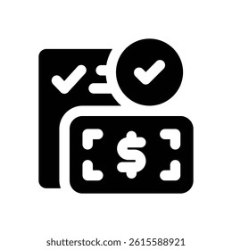 payment plan glyph icon. Strong and solid vector icon for websites, mobile interfaces, presentations, and visual branding. High quality and easy to edit.