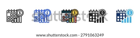 Payment Plan Icon Collection With Multiple Styles