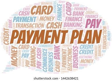 Payment Plan word cloud. Vector made with text only.