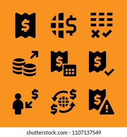 payment, planner, element and financial icon set. Vector illustration for web and design.