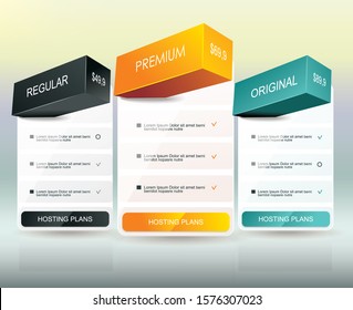 Payment plans banners design, can be used for number option lines, online services, pricing table, websites and applications.