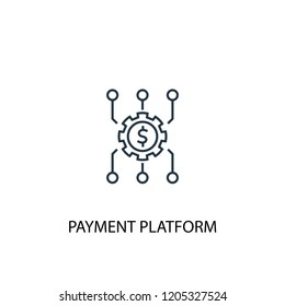 Payment platform concept line icon. Simple element illustration. Payment platform concept outline symbol design. Can be used for web and mobile UI/UX