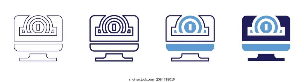 Payment portal icon in 4 different styles. Thin Line, Line, Bold Line, Duotone. Duotone style. Editable stroke.