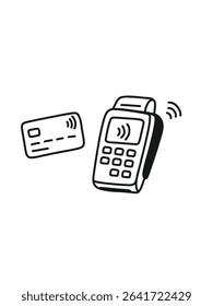 payment with pos reader,   card transaction icon