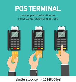 Payment pos terminal. Wireless Payment by credit card.