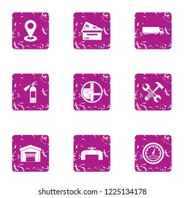 Payment for positioning icons set. Grunge set of 9 payment for positioning vector icons for web isolated on white background