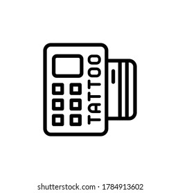Pago, postterminal, icono de tatuaje. Línea simple, contorno de elementos vectoriales de iconos de tatuaje para ui y ux, sitio web o aplicación móvil