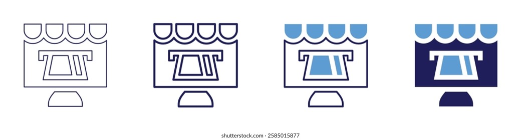 Payment process management icon in 4 different styles. Thin Line, Line, Bold Line, Duotone. Duotone style. Editable stroke.